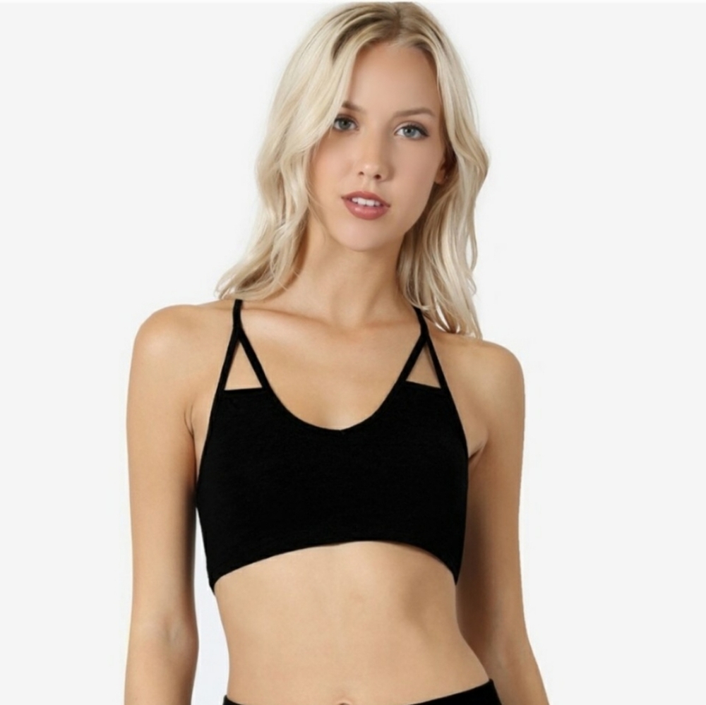 👾 Black Cross Back Bra